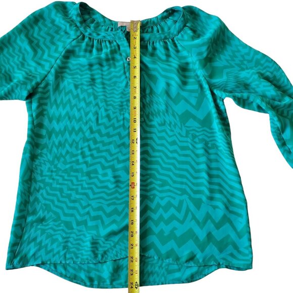 Banana Republic Sheer Pattern Jade Green Blouse Size Small - Picture 11 of 15